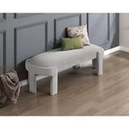 TUYOHW 54 Banc ovale moderne avec tabouret de vanité rembourré en velours avec cadre robuste, banc ottoman durable pour le bout de lit pour le salon, l'entrée