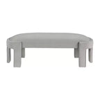 TUYOHW 54 Banc ovale moderne avec tabouret de vanité rembourré en velours avec cadre robuste, banc ottoman durable pour le bout de lit pour le salon, l'entrée