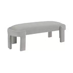 TUYOHW 54 Banc ovale moderne avec tabouret de vanité rembourré en velours avec cadre robuste, banc ottoman durable pour le bout de lit pour le salon, l'entrée