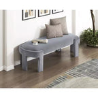 TUYOHW 54 Banc ovale moderne avec tabouret de vanité rembourré en velours avec cadre robuste, banc ottoman durable pour le bout de lit pour le salon, l'entrée