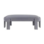 TUYOHW 54 Banc ovale moderne avec tabouret de vanité rembourré en velours avec cadre robuste, banc ottoman durable pour le bout de lit pour le salon, l'entrée