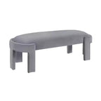 TUYOHW 54 Banc ovale moderne avec tabouret de vanité rembourré en velours avec cadre robuste, banc ottoman durable pour le bout de lit pour le salon, l'entrée