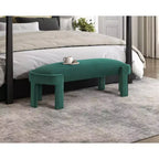 TUYOHW 54 Banc ovale moderne avec tabouret de vanité rembourré en velours avec cadre robuste, banc ottoman durable pour le bout de lit pour le salon, l'entrée