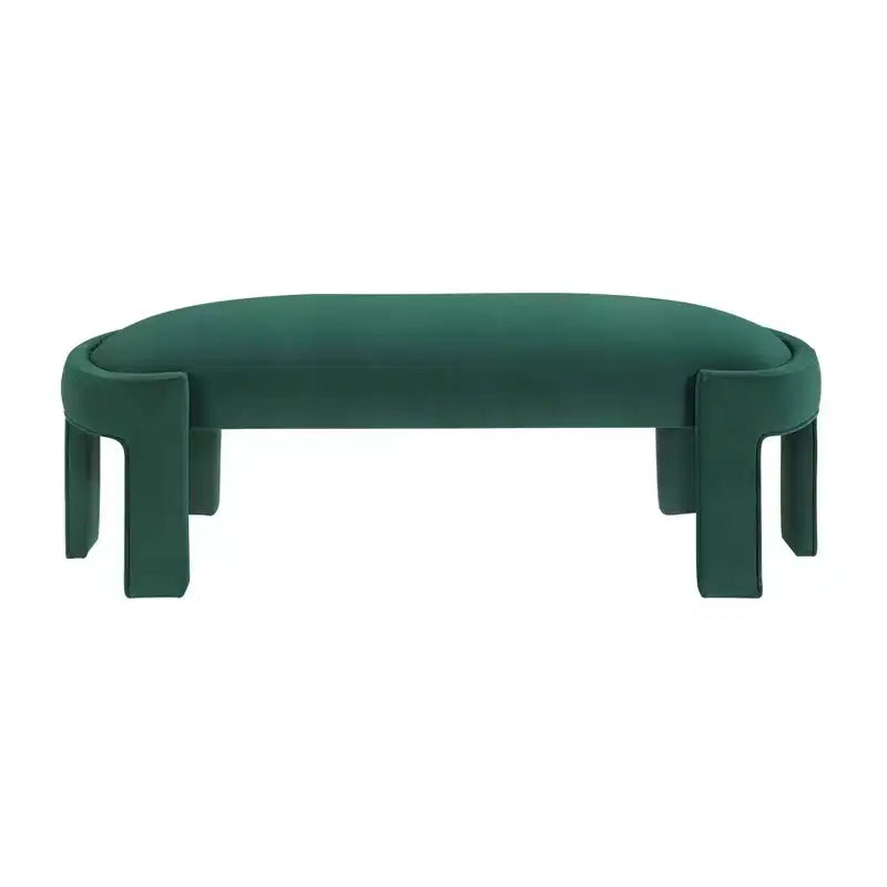 TUYOHW 54 Banc ovale moderne avec tabouret de vanité rembourré en velours avec cadre robuste, banc ottoman durable pour le bout de lit pour le salon, l'entrée
