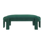 TUYOHW 54 Banc ovale moderne avec tabouret de vanité rembourré en velours avec cadre robuste, banc ottoman durable pour le bout de lit pour le salon, l'entrée