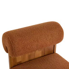 TUYOHW Fauteuil de salon moderne en tissu bouclette, fauteuil rembourré en bouclette avec dossier roulé, cadre en bois massif, fauteuil d'appoint pour salon, chambre, bureau