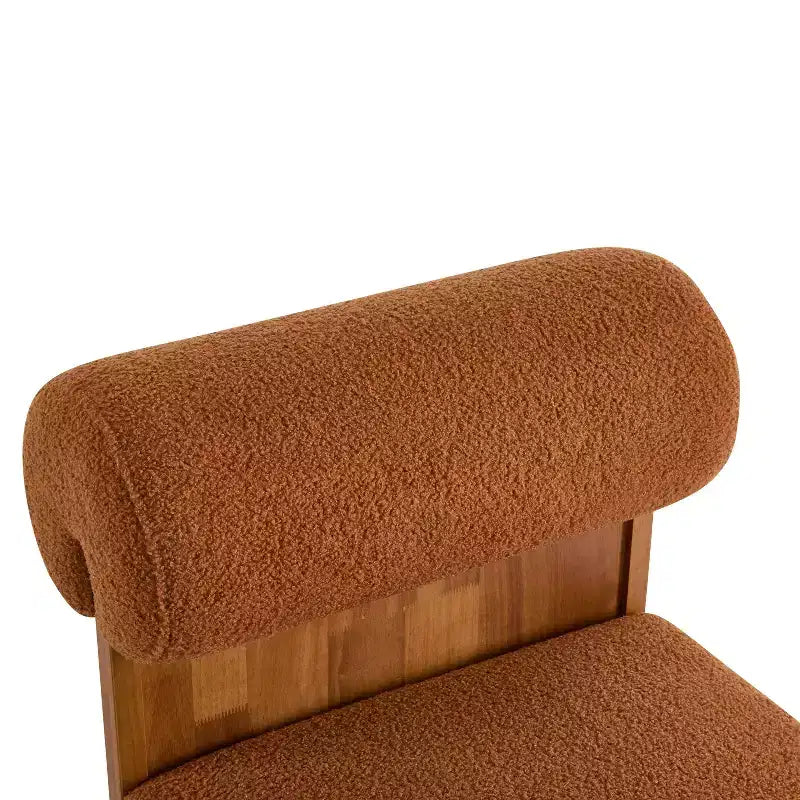 TUYOHW Fauteuil de salon moderne en tissu bouclette, fauteuil rembourré en bouclette avec dossier roulé, cadre en bois massif, fauteuil d'appoint pour salon, chambre, bureau