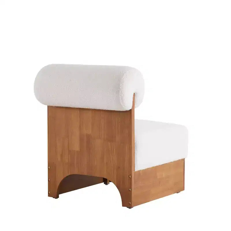 TUYOHW Fauteuil de salon moderne en tissu bouclette, fauteuil rembourré en bouclette avec dossier roulé, cadre en bois massif, fauteuil d'appoint pour salon, chambre, bureau