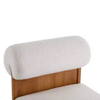 TUYOHW Fauteuil de salon moderne en tissu bouclette, fauteuil rembourré en bouclette avec dossier roulé, cadre en bois massif, fauteuil d'appoint pour salon, chambre, bureau