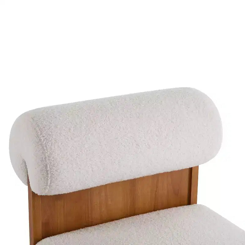 TUYOHW Fauteuil de salon moderne en tissu bouclette, fauteuil rembourré en bouclette avec dossier roulé, cadre en bois massif, fauteuil d'appoint pour salon, chambre, bureau