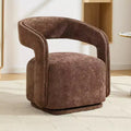 Fauteuil pivotant TUYOHW en tissu chenille, fauteuil de loisirs en forme de tonneau avec dossier incurvé, fauteuil de lecture rembourré pour salon, chambre, bureau
