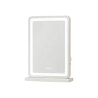 HomeRoots 18 Clear Lighted Freestanding Frameless Makeup Shaving Tabletop Mirror