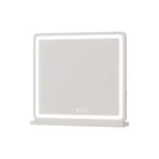 HomeRoots 22 Clear Lighted Freestanding Frameless Makeup Shaving Tabletop Mirror