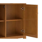 Meuble de rangement pour entrée de 36 po de large en bois massif de style transitoire Norfolk, brun doré pâle