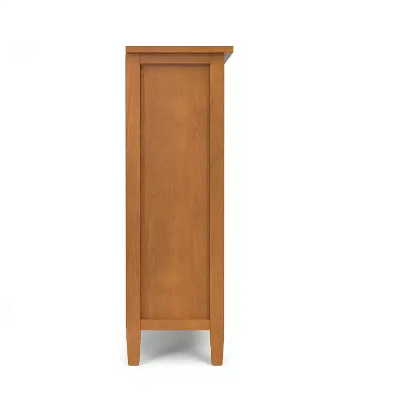 Meuble de rangement pour entrée de 36 po de large en bois massif de style transitoire Norfolk, brun doré pâle