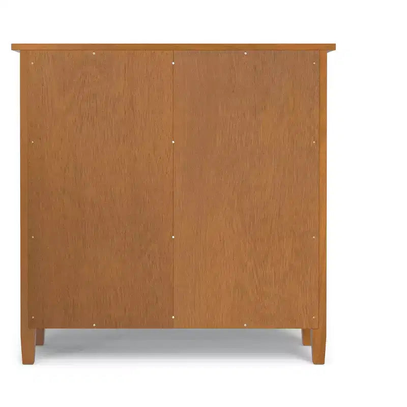 Meuble de rangement pour entrée de 36 po de large en bois massif de style transitoire Norfolk, brun doré pâle