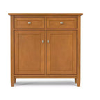 Meuble de rangement pour entrée de 36 po de large en bois massif de style transitoire Norfolk, brun doré pâle