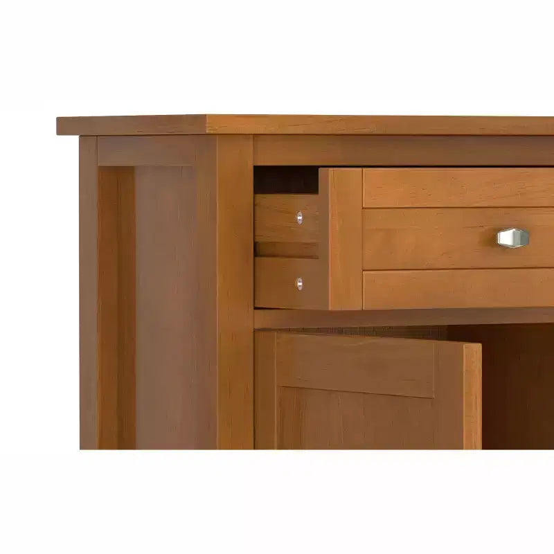 Meuble de rangement pour entrée de 36 po de large en bois massif de style transitoire Norfolk, brun doré pâle