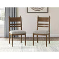 Signature Design by Ashley Chadworth Dining Upholstered Side Chairs, Set of 2, Brown Wood Frame with Polyester Seat