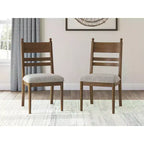 Signature Design by Ashley Chadworth Dining Upholstered Side Chairs, Set of 2, Brown Wood Frame with Polyester Seat