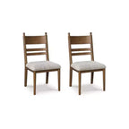 Signature Design by Ashley Chadworth – Chaises de salle à manger capitonnées, lot de 2, cadre en bois marron avec siège en polyester