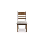 Signature Design by Ashley Chadworth – Chaises de salle à manger capitonnées, lot de 2, cadre en bois marron avec siège en polyester