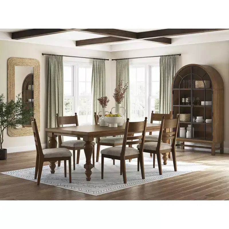 Signature Design by Ashley Chadworth – Chaises de salle à manger capitonnées, lot de 2, cadre en bois marron avec siège en polyester