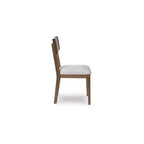 Signature Design by Ashley Allstream - Chaises de salle à manger capitonnées, lot de 2, assises en polyester gris avec cadre en bois massif marron