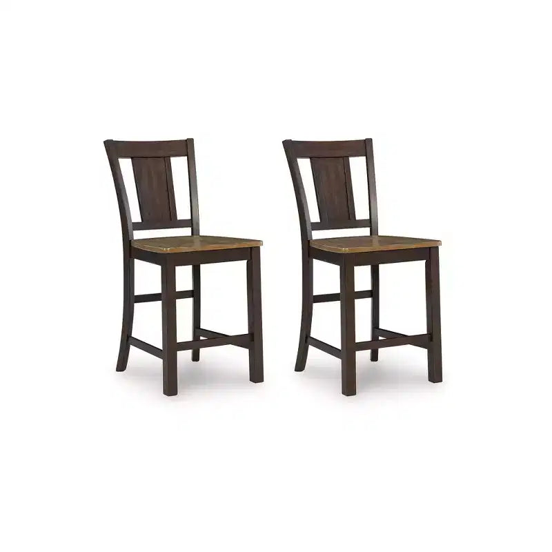 Tabourets de bar Signature Design by Ashley Sharlander, lot de 2, finition marron clair et marron foncé