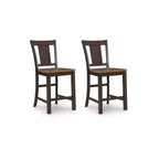 Tabourets de bar Signature Design by Ashley Sharlander, lot de 2, finition marron clair et marron foncé