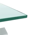 Table basse rectangulaire en verre, table basse transparente avec espace de rangement double couche, tube en métal, table d'appoint moderne du milieu du siècle pour salon