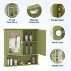 Armoire à pharmacie murale avec miroir et étagère réglable, armoire en chêne étanche pour l'organisation de la salle de bain