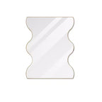 Miroir Moderne à Cadre Métallique - 30x35 Pouces, Design à Bord Courbé, Options de Montage Double - Idéal pour la Décoration du Salon et de l'Entrée