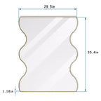 Miroir Moderne à Cadre Métallique - 30x35 Pouces, Design à Bord Courbé, Options de Montage Double - Idéal pour la Décoration du Salon et de l'Entrée