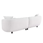Canapé rond Probe Hues de 89 pouces, canapé rembourré de style moderne à 3 places avec 2 oreillers