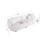 Canapé rond Probe Hues de 89 pouces, canapé rembourré de style moderne à 3 places avec 2 oreillers