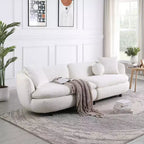 Canapé rond Probe Hues de 89 pouces, canapé rembourré de style moderne à 3 places avec 2 oreillers