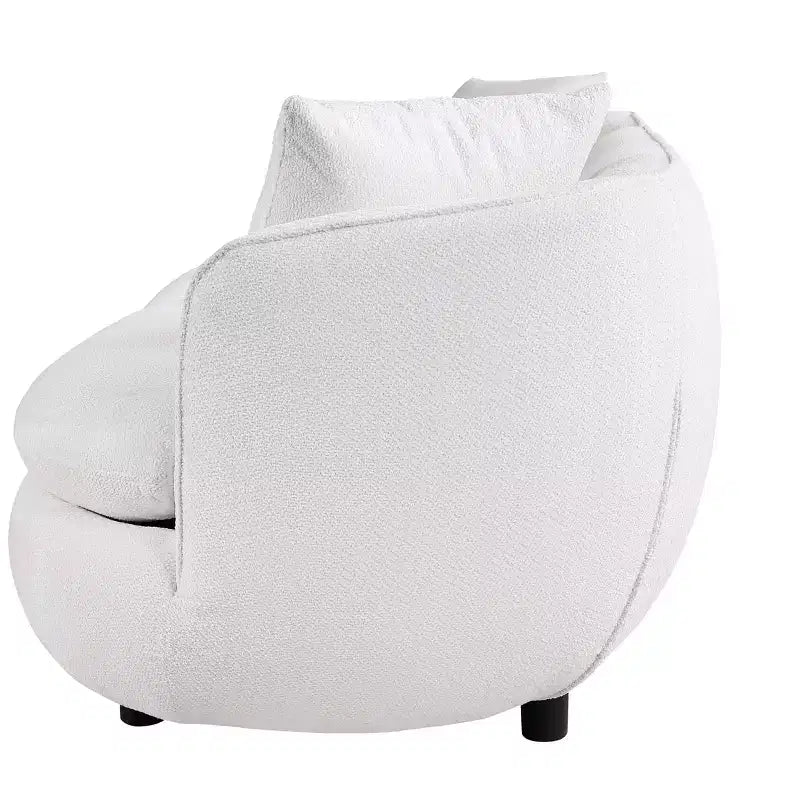 Canapé rond Probe Hues de 89 pouces, canapé rembourré de style moderne à 3 places avec 2 oreillers