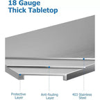 Table de travail en acier inoxydable certifiée NSF, robuste, pour cuisine commerciale, avec étagère inférieure, pour la maison, le restaurant, l'hôtel, argent