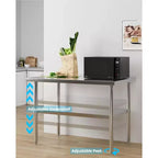 Table de travail en acier inoxydable certifiée NSF, robuste, pour cuisine commerciale, avec étagère inférieure, pour la maison, le restaurant, l'hôtel, argent