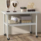 Table de travail en acier inoxydable certifiée NSF, robuste, pour cuisine commerciale, avec étagère inférieure, pour la maison, le restaurant, l'hôtel, argent