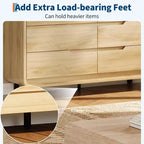 Commode à 6 tiroirs pour chambre à coucher, commode en bois moderne de 120 cm de large avec grand espace de rangement en bois, commode pour salon, couloir