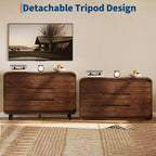 Commode à 6 tiroirs pour chambre à coucher, commode en bois moderne de 120 cm de large avec grand espace de rangement en bois, commode pour salon, couloir