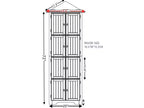 Étagère de cuisine d'angle à 4 niveaux, Armoire de rangement d'angle haute à 8 portes avec étagères réglables, Armoire bibliothèque de style ferme pour salon