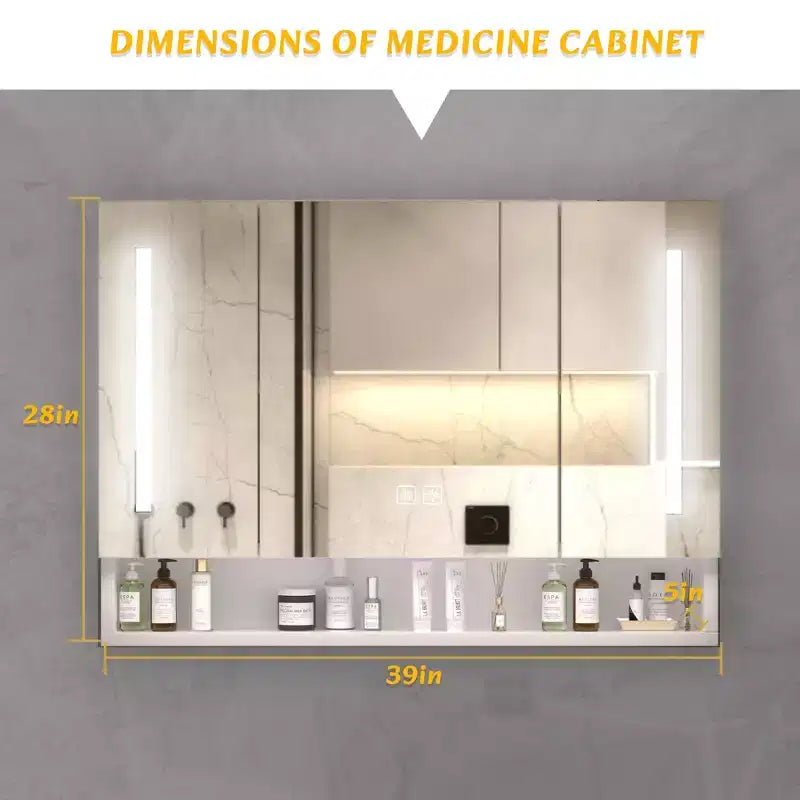 GDFStudio Aurora Armoire de toilette à LED avec miroir antibuée
