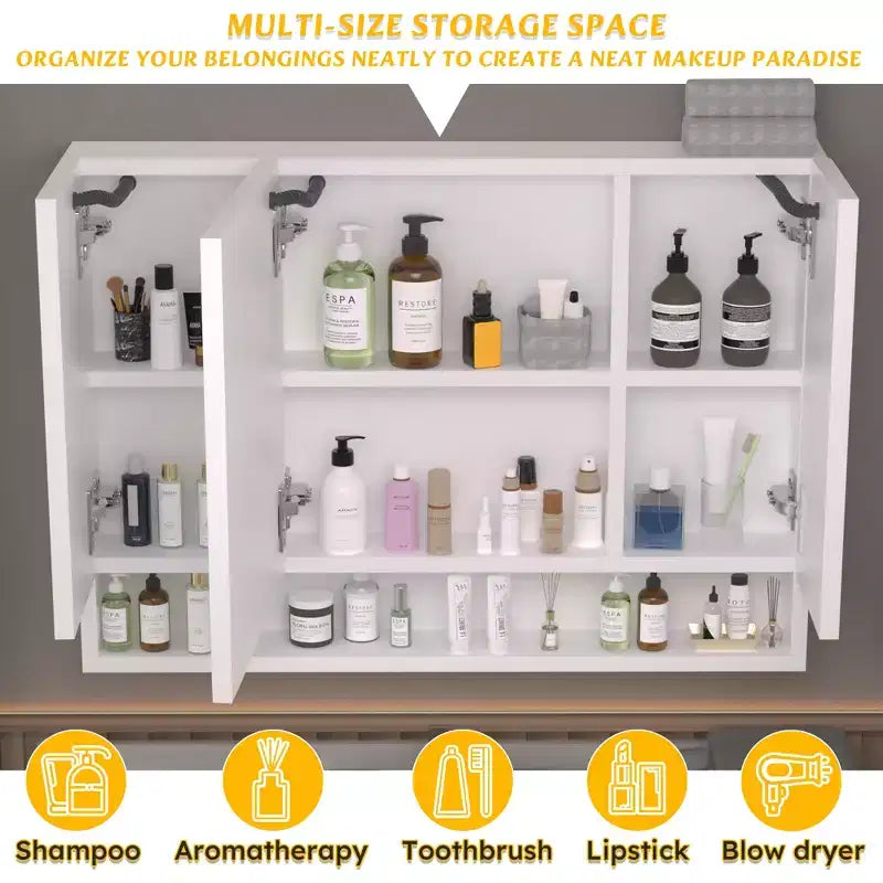 GDFStudio Aurora Armoire de toilette à LED avec miroir antibuée