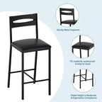 Ensemble de table de cuisine 3 pièces avec étagères de rangement et 2 chaises rembourrées - Table à manger en fer et bois pour petits espaces, appartements, copropriétés