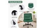 Chaise pivotante moderne en lin TUYOHW, chaise de bureau ergonomique, chaise de bureau à domicile réglable en hauteur, chaise polyvalente sans accoudoirs avec roulettes