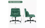 Chaise pivotante moderne en lin TUYOHW, chaise de bureau ergonomique, chaise de bureau à domicile réglable en hauteur, chaise polyvalente sans accoudoirs avec roulettes