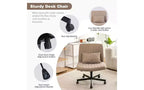 Chaise pivotante moderne en lin TUYOHW, chaise de bureau ergonomique, chaise de bureau à domicile réglable en hauteur, chaise polyvalente sans accoudoirs avec roulettes